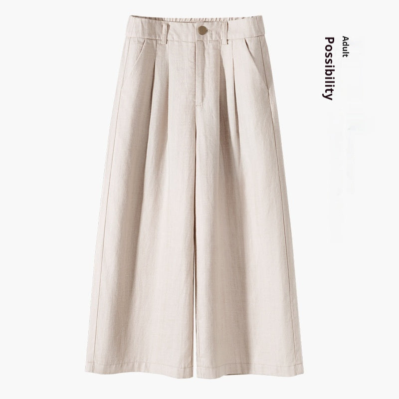 Thin Casual Straight-leg Cotton And Linen Wide-leg Pants